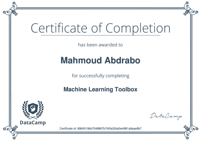 machine learning certificate